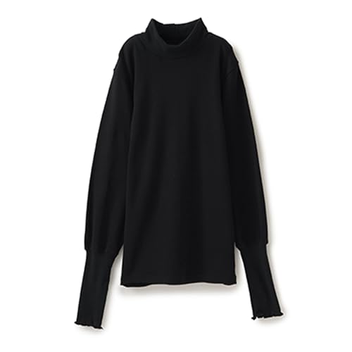 [白鷺ニット] おやすみインナー ZZZ レディース 身生地綿100% 両起毛 長袖 12分袖 トップス 快眠 あったか インナー シャツ 女性 部屋着 下着 肌着 冷え対策 K9470P-E (M, ブラック)のサムネイル