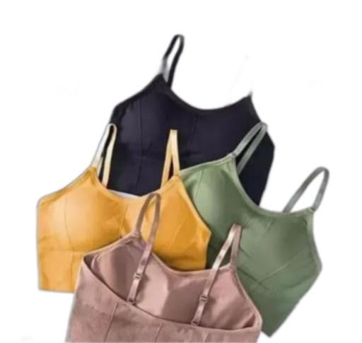 Women's Seamless Sports Bra, Adjustable Straps, Pack of 4, Multi-Color-image-41