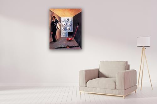 Tableau Abstrait L'agent double Toile Murale Décorative Salon 30x40cm - 2