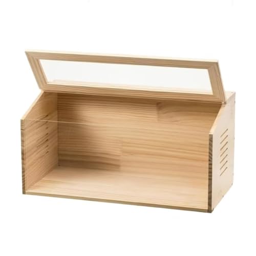 組立カンタン 小動物/爬虫類用 サイズ木製無垢材 前面アクリル板 Kisigim 通気口付き 爬虫類 ハムスター リス モルモット ウサギ ヘビ カメレオン トカゲ ハリネズミ飼育 ハリネズミ (単箱 60×40×40)