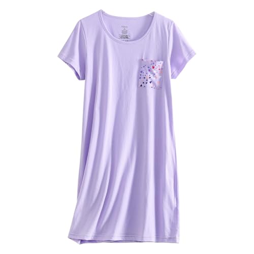 Image of PNAEONG 3 Pack Women's Cotton Nightgown Short Sleeve Shirt Print Sleepdress