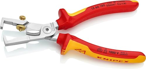 Pince à dénuder KNIPEX StriX chromée avec isolation VDE 180 mm