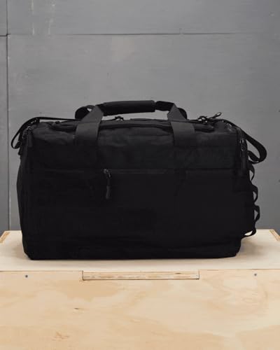 CORE Duffel Large 51L – Gym Bag with Lifting Belt Storage – Durable 500D Nylon, YKK Zippers – Black3