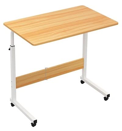 Toby Kids Engineered Wood Laptop Study Multipurpose Bed Side and Sofa Side Table, White, Yellow