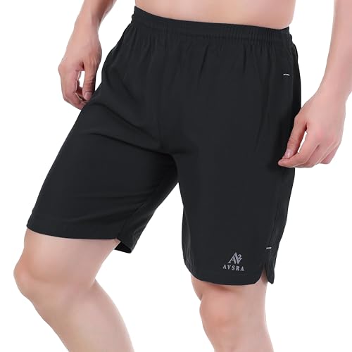 Image of Sports Shorts for Men, Athletic Running & Gym Shorts with Zip Pocket, Regular Fit Training Shorts