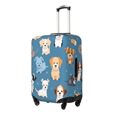 Cute Dog Travel Luggage Cover Elastic Suitcase Covers Washable Anti Scratch Luggage Dust Covers Protector, Fits 18-21 inch Luggage, S2