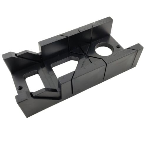 Dunnet Tools 12" Mitre Block Maxi Angle Cutting Black Miter Saw Box Carpenter Guide Carver Degree Slot Large & Accurate Markings Woodworking Workshop Framing Crafts DIY Hand Tool