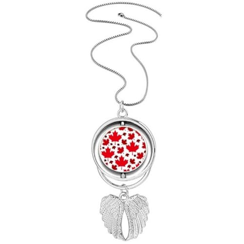 Bijou drapeau en érable canadien ailes d'ange pendentif aux détails ciselés