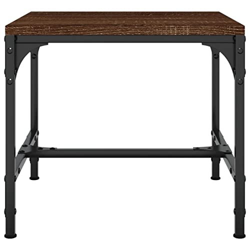 Table de salon bois multicouche marron 40x40 cm table d'appoint chambre bureau - 7