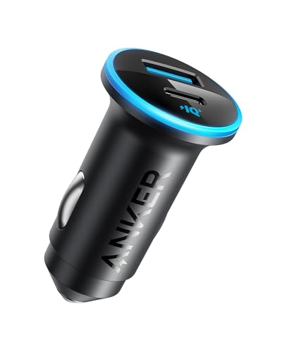 Anker 323 Car Charger 52.5W with PowerIQ 3.0 Ultra-Compact Dual-Port USB-C Fast Charing, Charge 2 devices simultaneously, compatibility with iPhone, iPad, Airpods, Samsung Galaxy Series and More-Black