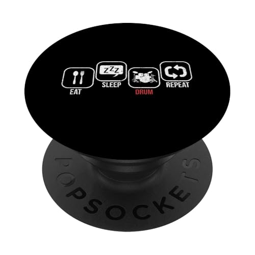 Eat Sleep Drum Repeat Músico Batería Vintage Batería PopSockets PopGrip Adhesivo