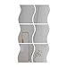 VINFUTUR Espejos Plásticos Pared 14 * 19cm, 6pcs Pegatinas Espejos Decorativos Pequeños en Forma de Ola Vinilos Espejo con Adhesivo Láminas Espejo Plástico para Decoración Salón Oficina Hotel Baño