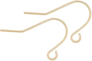 BENECREAT 100pcs 18K Gold Plated French Earring Hooks with Loop Dangle Earring Findings for DIY Earring Making, 13x20x0.7mm