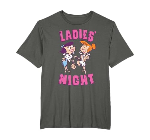 The Flintstones Camiseta Ladies Night Mujeres Black Manga Corta T-Shirt Pequeño