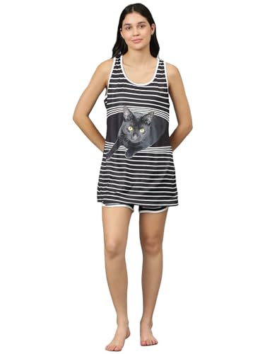 Image of KOTTY Women's Printed Satin Night Suit Shirt & Pyjama Set