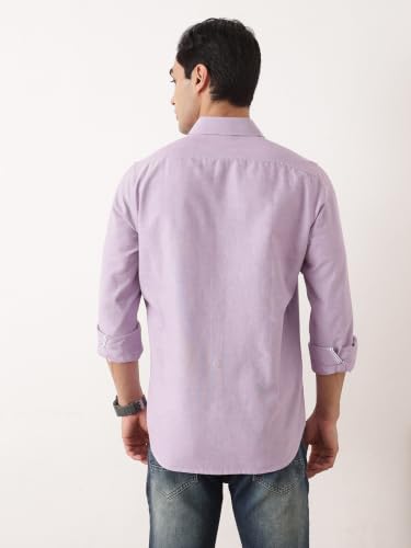 Image of Thomas Scott Men Premium Slim Fit Solid Cotton Twill Full Sleeve Shirt