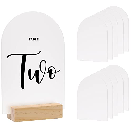 JINMURY Acryl-Schild, 10x15 cm, blanko, mattiert, Acrylplatte, 0.3 cm dick, ideal als gewölbte moderne Hochzeitsschilder, gewölbte Tischdekoration, Events & Partys, Dekorationen (mattiert, 10 Stück) Cover