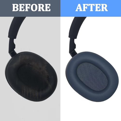 Adhiper WH-1000XM6 Almohadillas de Repuesto para Auriculares Sony WH-1000XM6 Cuero Proteico Almohadillas de Espuma con Memoria, Ajuste Seguro (Azul Medianoche) miniatura 3