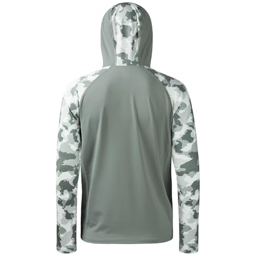 BASSDASH Men’s UPF 50 Performance Fishing Shirt Cooling Hoodie Camo Long Sleeve FS17M2