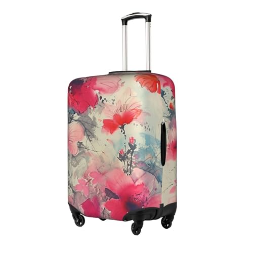 pink red flowers Elastic Travel Luggage Cover Travel Suitcase Protective Cover2