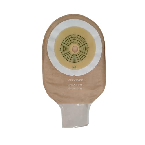 Bolsa de Colostomia Drenável, Recortável, Transparente, com Anel Karaya, 25-60mm
