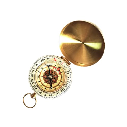 Brújula de bolsillo retro Cabilock de cobre para camping