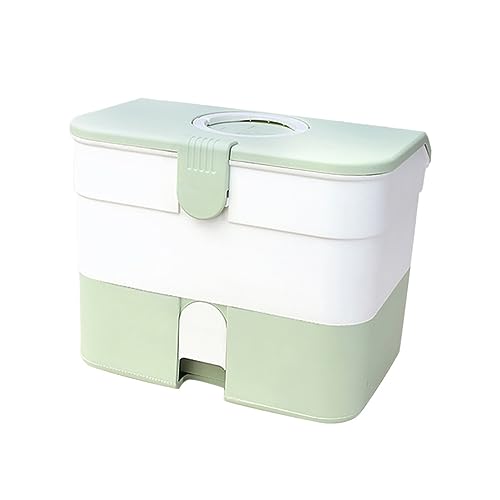 MOLUCKFU 箱 携帯用医療ケース ポータブルケース 大きなコンパートメントの丸 容器 バニティオーガナイザートレイ の保管 ケース オーガナイザー 応急処置の場合 pp Green