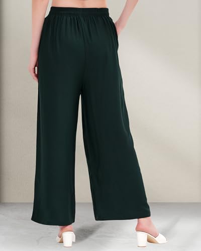 Image of Buy That Trendz Palazzo Pants for Women Cotton Rayon Elasticated Casual Regular Fit M to 6XL