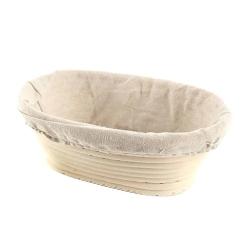 Cesta Para Precalentar Pan Cesta de masa madre de fermentación de mimbre, cestas de prueba de mimbre tejidas Banneton ovaladas, pan Dougn Para Probar Pan, Masa(17x12x6cm)