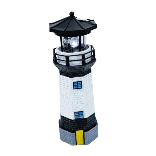 GANAZONO Lámpara LED de Solar de Resina Giratoria para Jardín Exterior Luz Decorativa Resistente al Clima Adorno para Césped y Patio Encendido Automático Nocturno