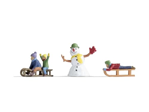 Enfants à la Neige NOCH 17921 Créez un Paysage Miniature de Noël
