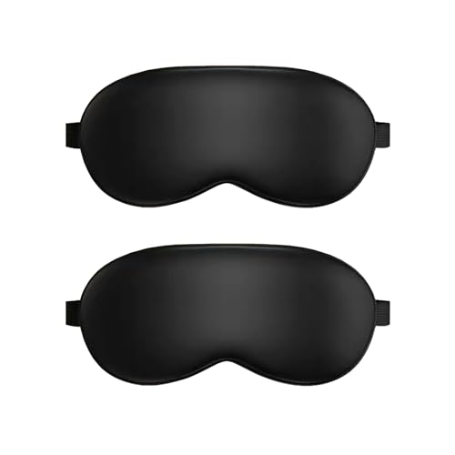 2 Stück Schlafmaske aus Seide,Schlafbrille,Damen Deep Bequem,Herren Sleep Sleeping Mask Augenklappe,Hautfreundlich,Frauen Schlafen Schlafmask,mit...