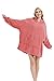RISISSIDA Wearable Blanket Adult Hoodie for Men Women Oversized Sherpa Cozy One Size Fits All Pink