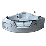 Bagno Italia Bañera de hidromasaje para dos personas 150 x 150 cm 12 chorros cromoterapia radio