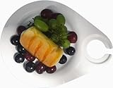 Reusable White Appetizer Plate W/Drink Cup Holder,Cocktail Appetizer Plate with Glass Holder, Party Plate W/Stemware Holder for congratulations,Picnic, Party,Birthday,Graduation 11 x 8.8, Set of 4