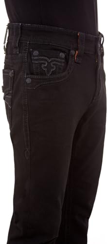 Rock Revival - Mens Arther RP2311 Alternative Straight Jeans, Color Black, Size: 34W x 34L4
