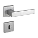 Produktbild JUVA Drückergarnitur Aluminium Türbeschlag Chrom silber matt Türgriff Zimmertür auf eckiger Rosette | BB - Buntbart | Türdrücker-Garnitur Innentür | PUSH 1317 | 1 Türgarnitur mit Befestigungsmaterial