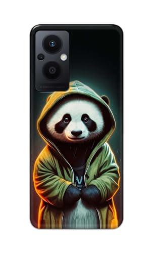 Image of Printed Hard Back Cover Case for Oppo F21 Pro 5G | Oppo F21s Pro 5G | Oppo Reno 7Z 5G Back Cover (Cartoon Panda) -1111