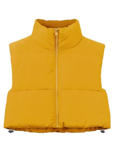 A2Y Women's Crop Lightweight Sleeveless Warm Padded Outerwear Puffer Vest