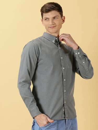 Image of Thomas Scott Men's | Solid | Full Sleeve | Slim Fit | 100% Cotton | Spread Collar | Casual Shirt
