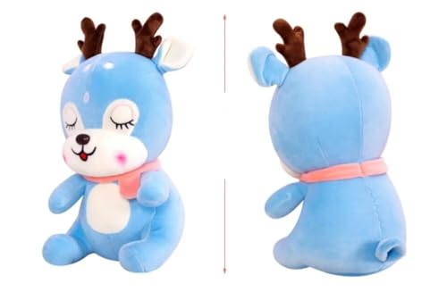 Image of Reindeer 35cm Soft Toys for Kids | Plush Soft Toys for Baby Boys and Girls| Best Gift | Reindeer Soft Toy for Kids -Blue 35Cm Height