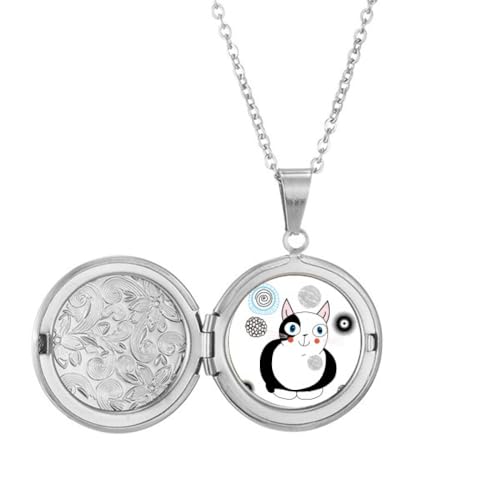 Collier médaillon chat mignon aux finitions soignées
