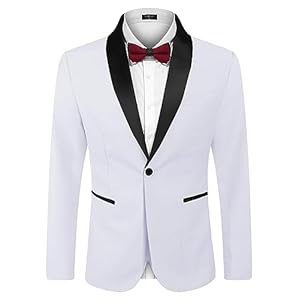 COOFANDY Herren Smokingjacke Hochzeit Blazer Ein-Knopf Kleid Anzug für Abendessen, Abschlussball, Party