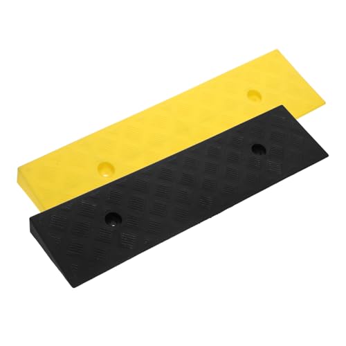 Rampas de caucho 3cm 2 piezas color amarillo negro para moto y silla de ruedas