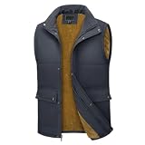 Wjnvfioo Outdoor Fleece Vest Mens Thermal Warm Sleeveless Jackets Fall Spring Full Zip Cargo Waistcoats Gray L