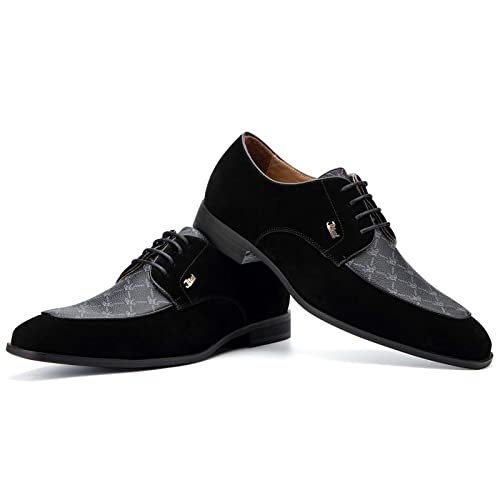 JITAI Oxfords Herrar Eleganta Skor Business Snörskor Herrar Kostymskor, Svart-07, 44 EU (11 UK)