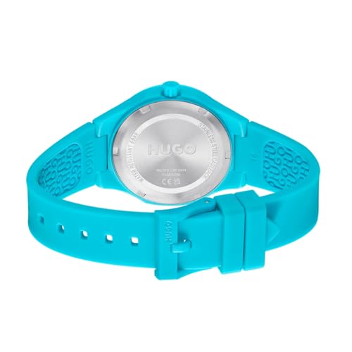 Image of Hugo #Lit for Her Qtz Basic Light Blue Round Dial Women's Watch|Blue Silicone Material|Blue Color Band - 1540166