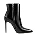 onlymaker Women’s Fashion Stiletto Heels Closed Point Toe side Zipper Black Ankle Boots for Dating Wearing in Black Patent Size 6