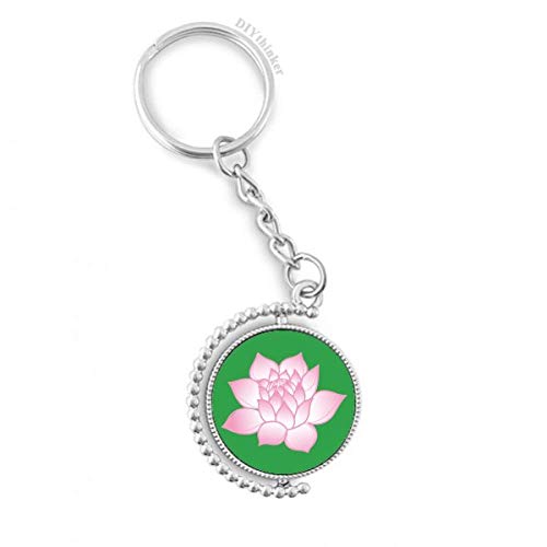 Anneau keyholder fleur de lotus rose, le petit cadeau rotatif et multicolore