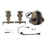 Ｂｈｕｕｎ ヘッドセット ハンティング ヘッドフォン ヘビーデューティ マイク付き イヤーマフ 聴覚プロテクター ラジオ撮影用 芝刈り 狩猟活動用, 茶色